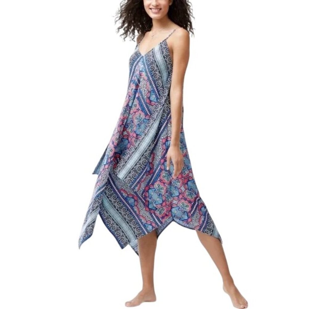 NWOT Tommy Bahama Riviera Tiles Scarf Dress S/M Blue Red White